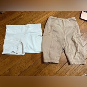 Under Armour Women's White and Tan Shorts